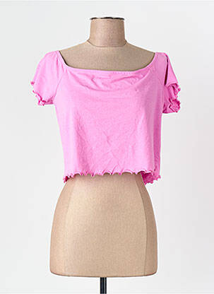 Tricou croială dreaptă mâneci scurte roz VERO MODA femeie