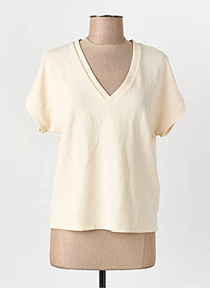 Tricou mâneci scurte mâneci scurte bej VERO MODA femeie