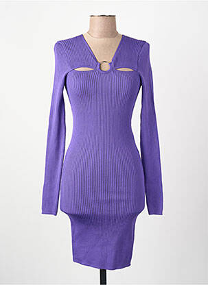 Rochie scurtă guler în v violet ONLY femeie
