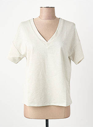 Tricou croială dreaptă mâneci scurte argintiu VERO MODA femeie
