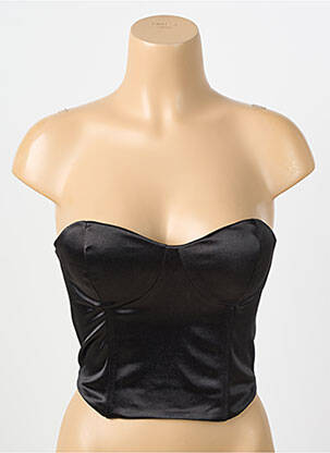 Top scurt negru SOMETHING NEW femeie