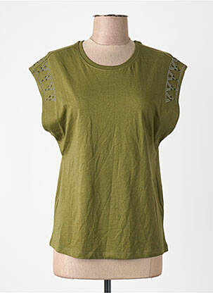 Maiou guler rotund verde ONLY femeie
