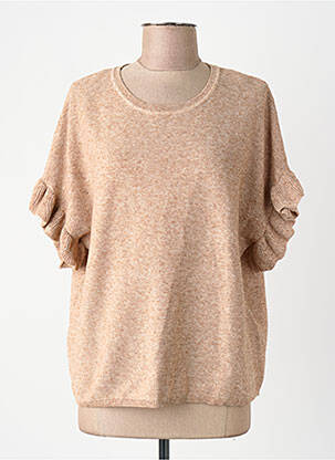 Tricou guler rotund mâneci scurte maro ONLY femeie
