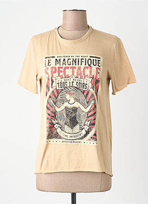 Tricou croială dreaptă mâneci scurte bej ONLY femeie