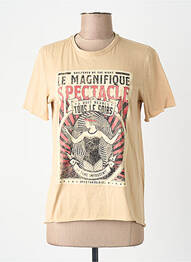 Tricou croială dreaptă mâneci scurte bej ONLY femeie