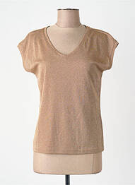 Tricou guler rotund auriu ONLY femeie