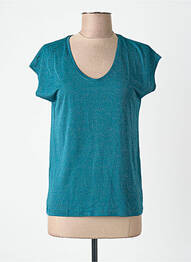 Tricou guler rotund mâneci scurte verde PIECES femeie