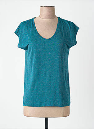 Tricou guler rotund mâneci scurte verde PIECES femeie