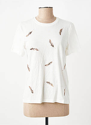 Tricou guler rotund mâneci scurte alb ONLY femeie