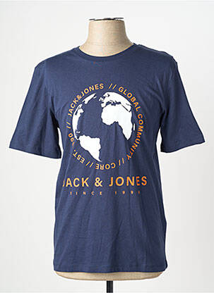 Tricou croială dreaptă albastru JACK & JONES bărbat