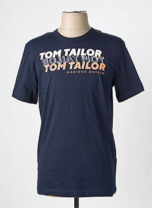 Tricou croială dreaptă mâneci scurte albastru TOM TAILOR bărbat