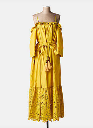 Rochie midi galben MAT FASHION femeie