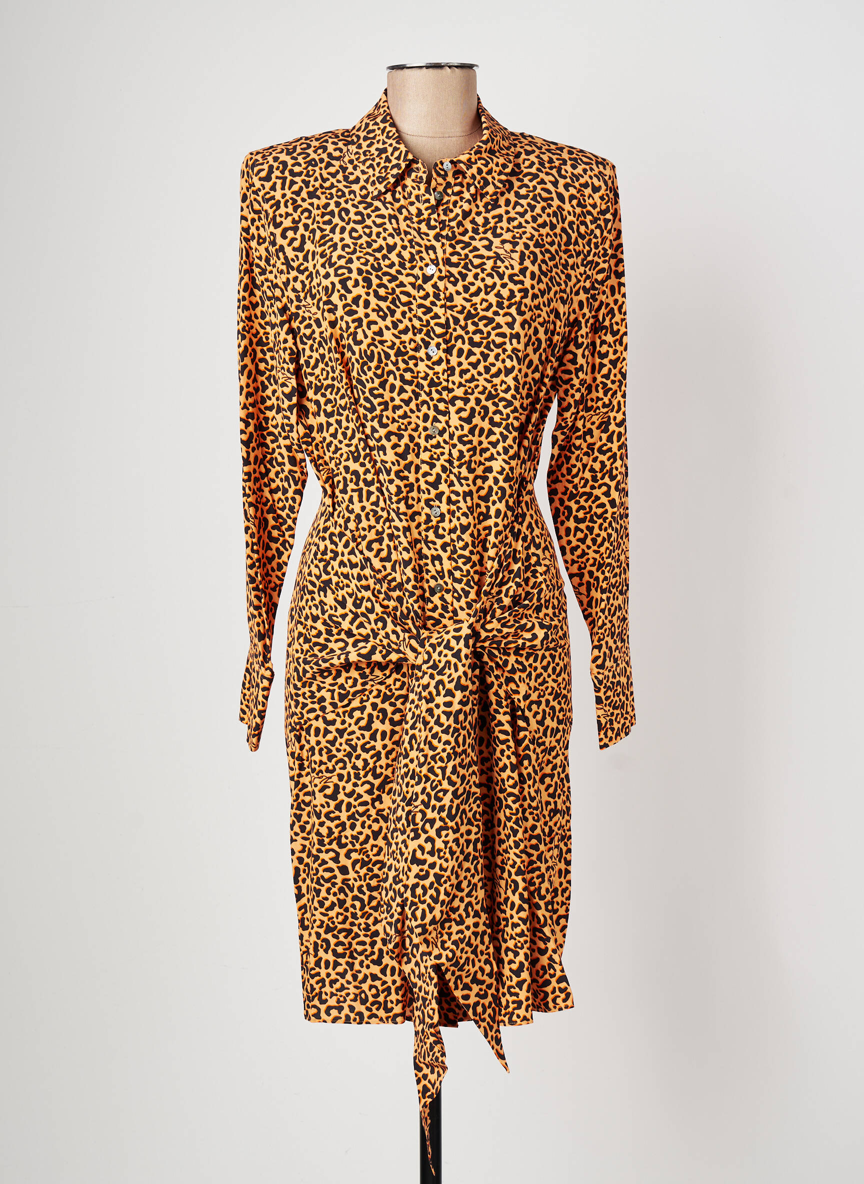 Rochie midi portocalie KARL LAGERFELD femeie