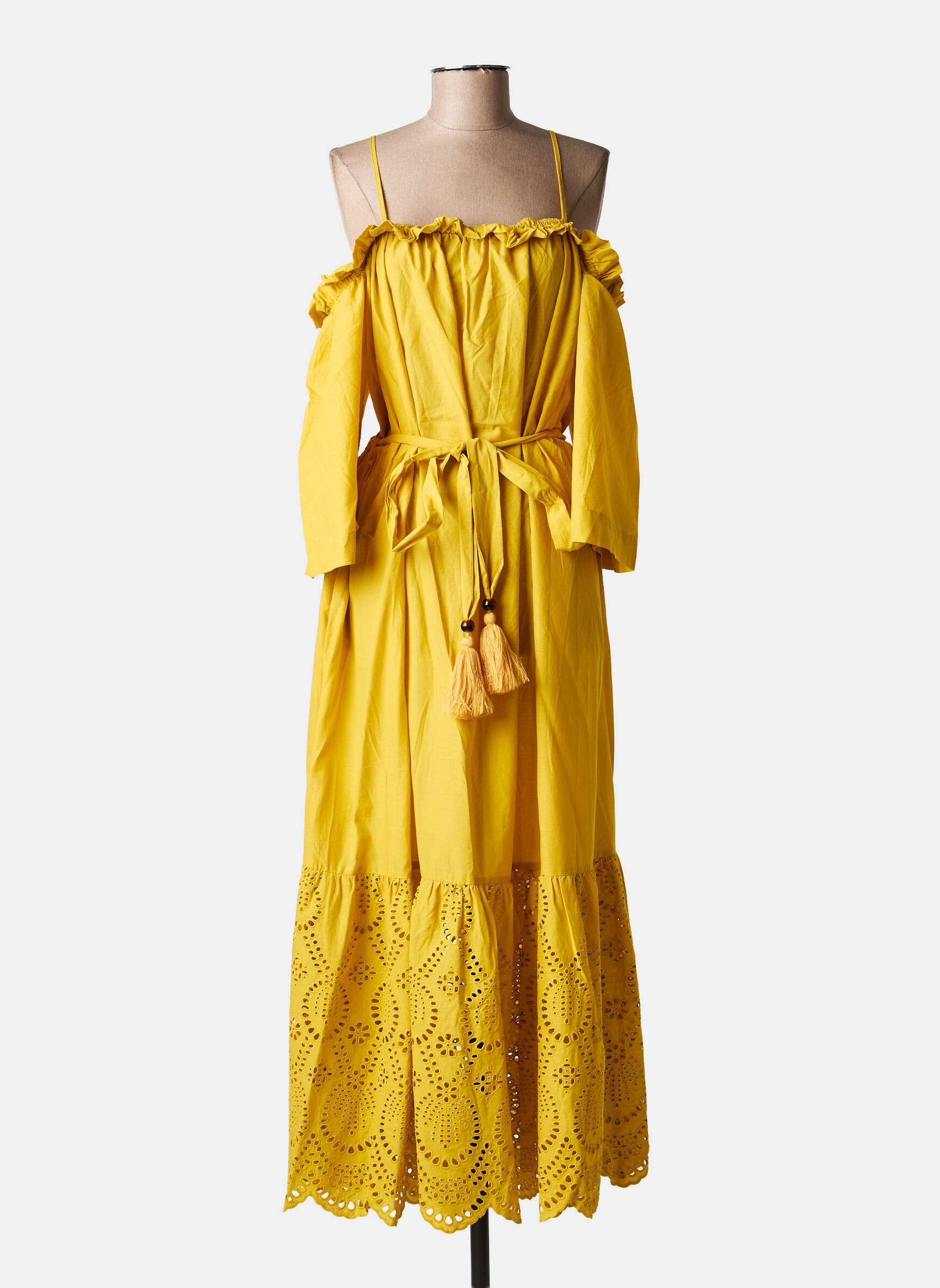 Rochie midi galben MAT FASHION femeie