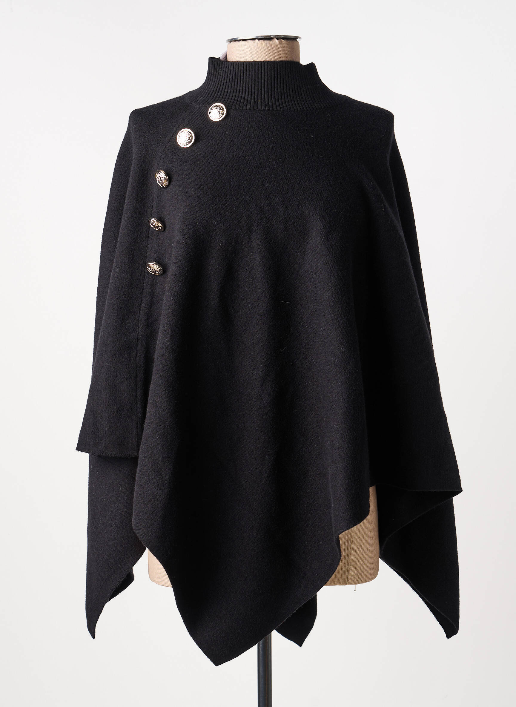 Poncho negru MORGAN femeie
