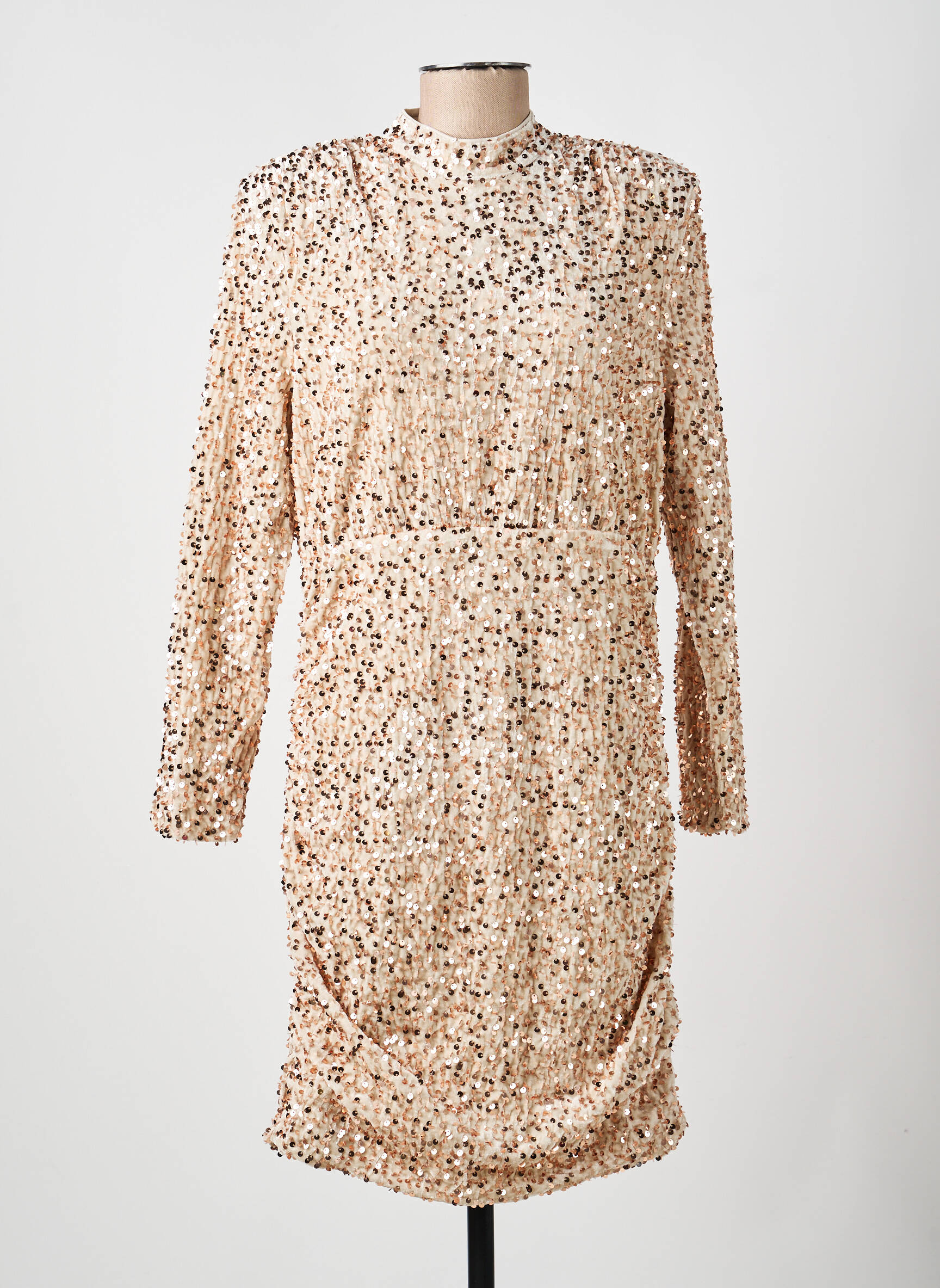 Rochie midi mâneci lungi mâneci lungi auriu VERO MODA femeie