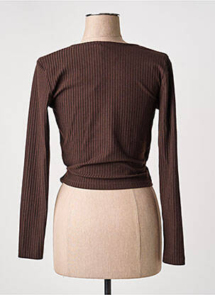 Cardigan petrecut mâneci lungi maro ONLY femeie