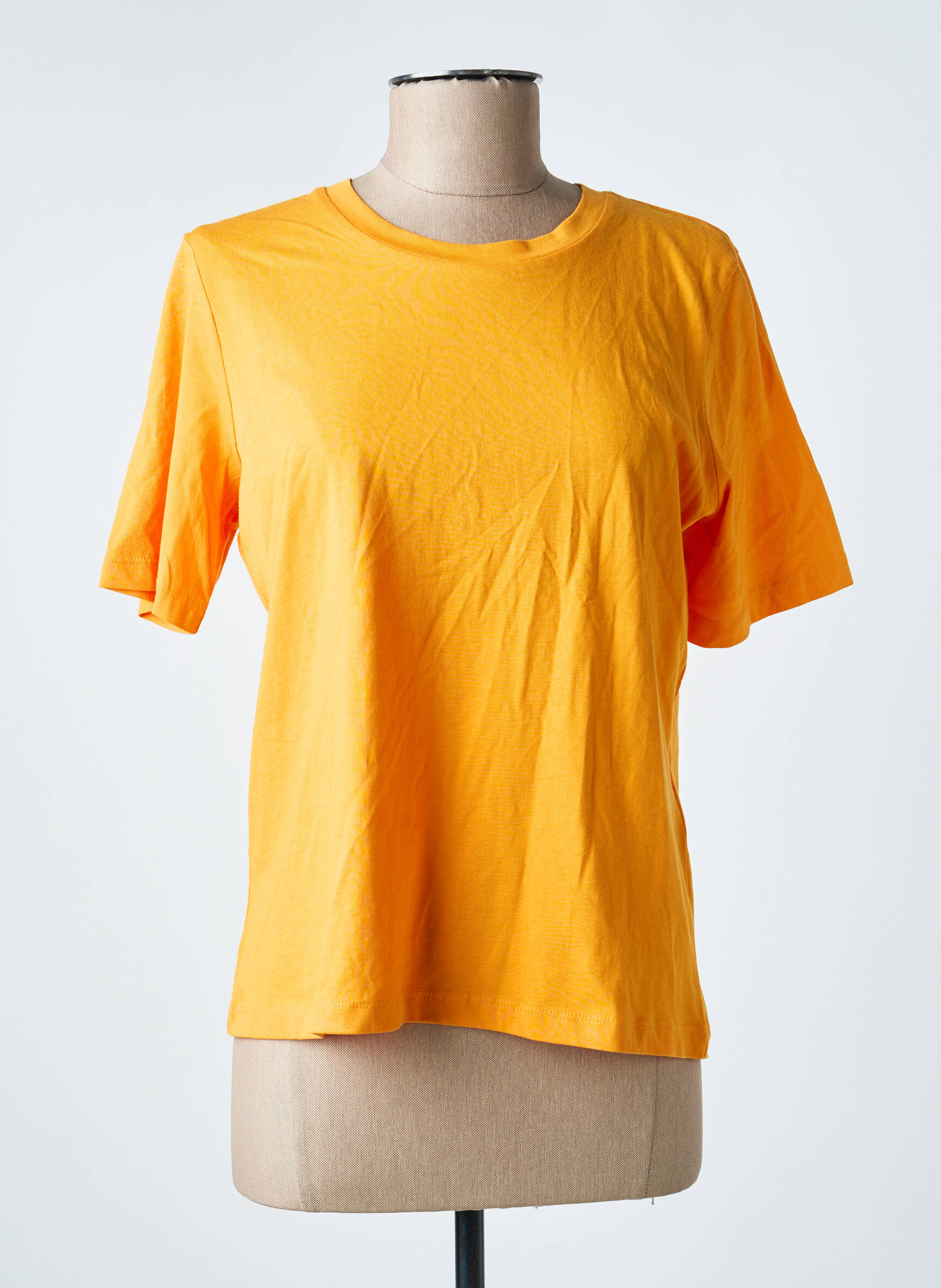 Tricou guler rotund mâneci scurte portocalie ONLY femeie