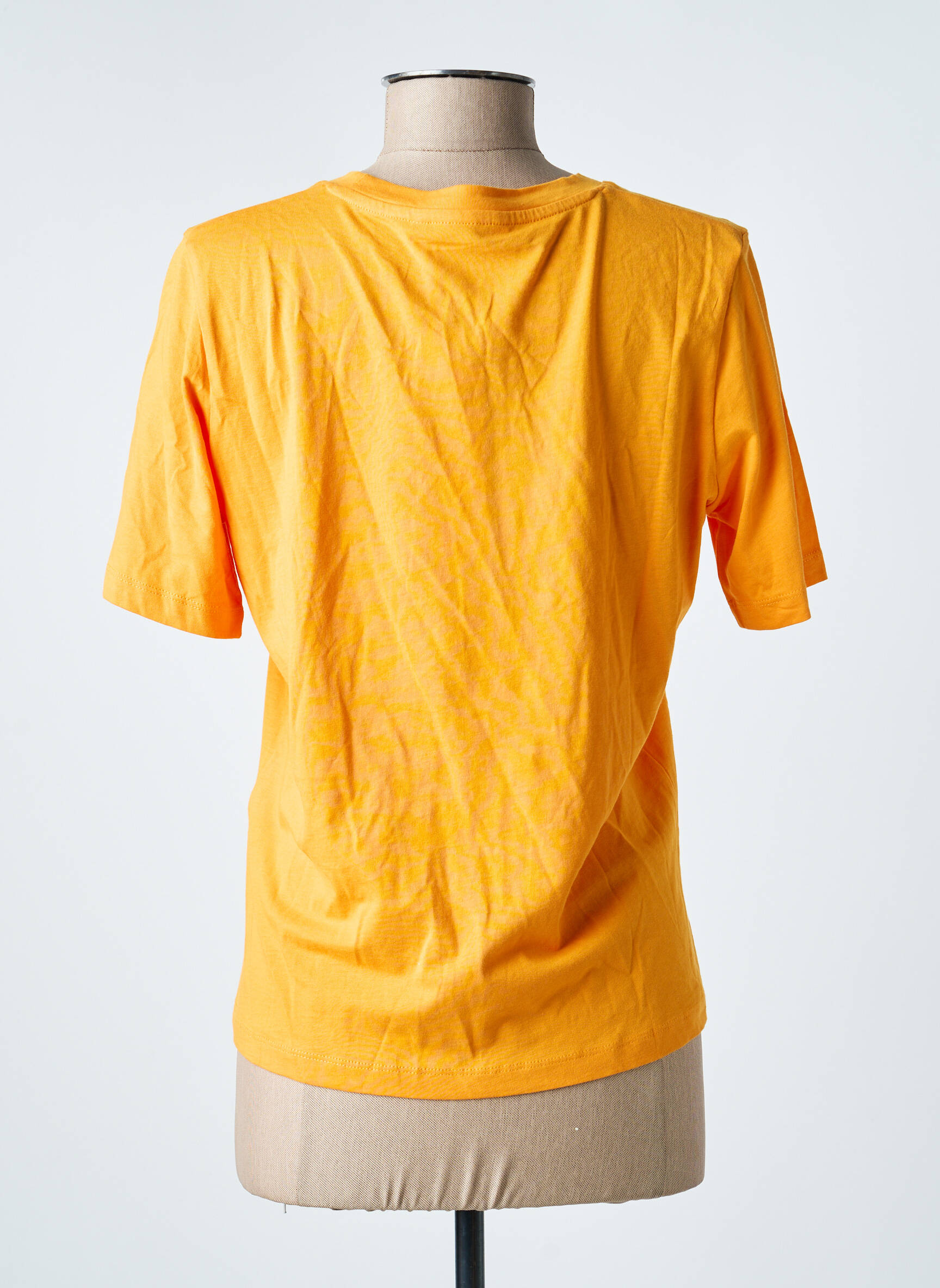 Tricou guler rotund mâneci scurte portocalie ONLY femeie