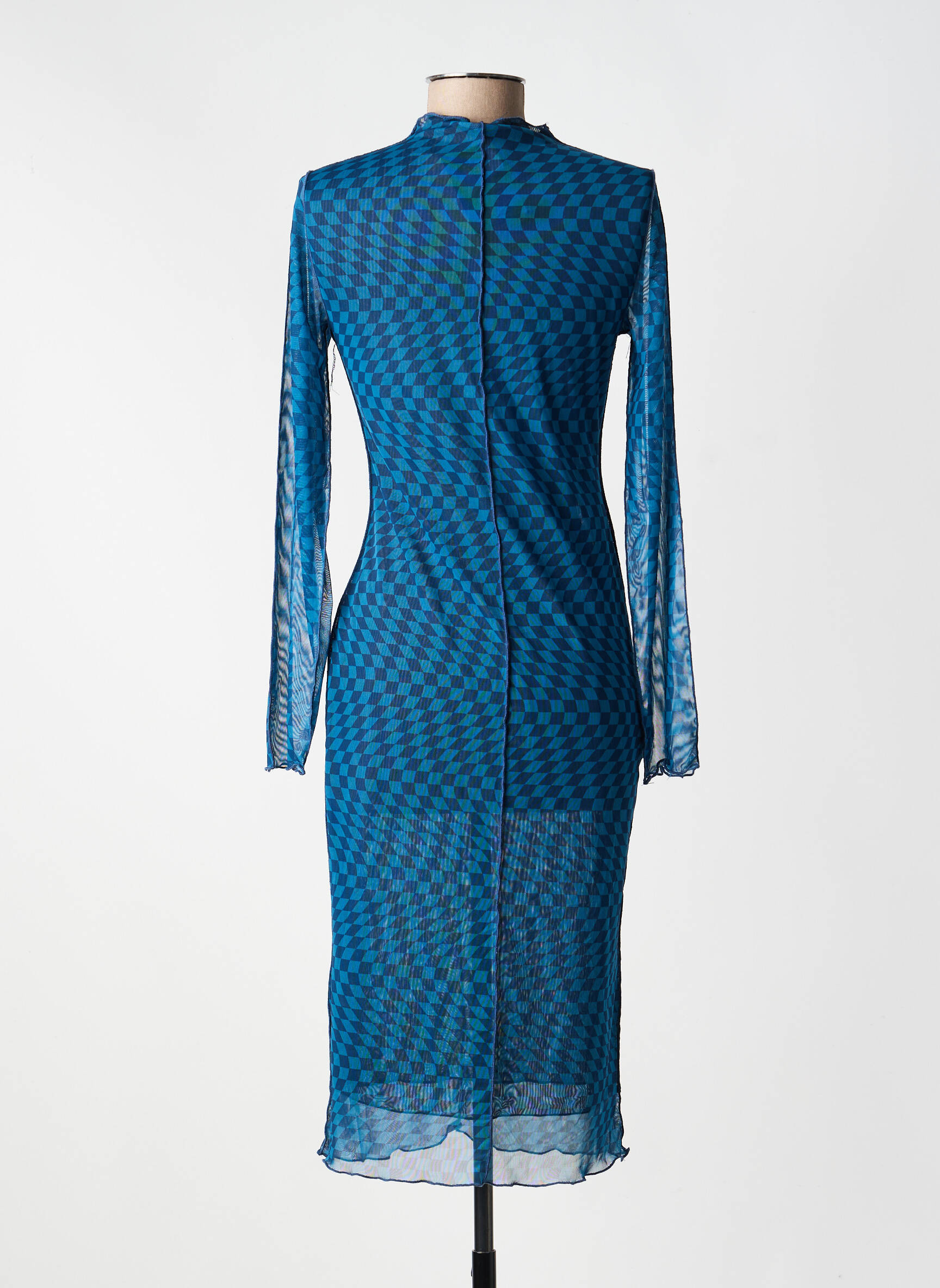 Rochie midi guler rotund albastru ONLY femeie