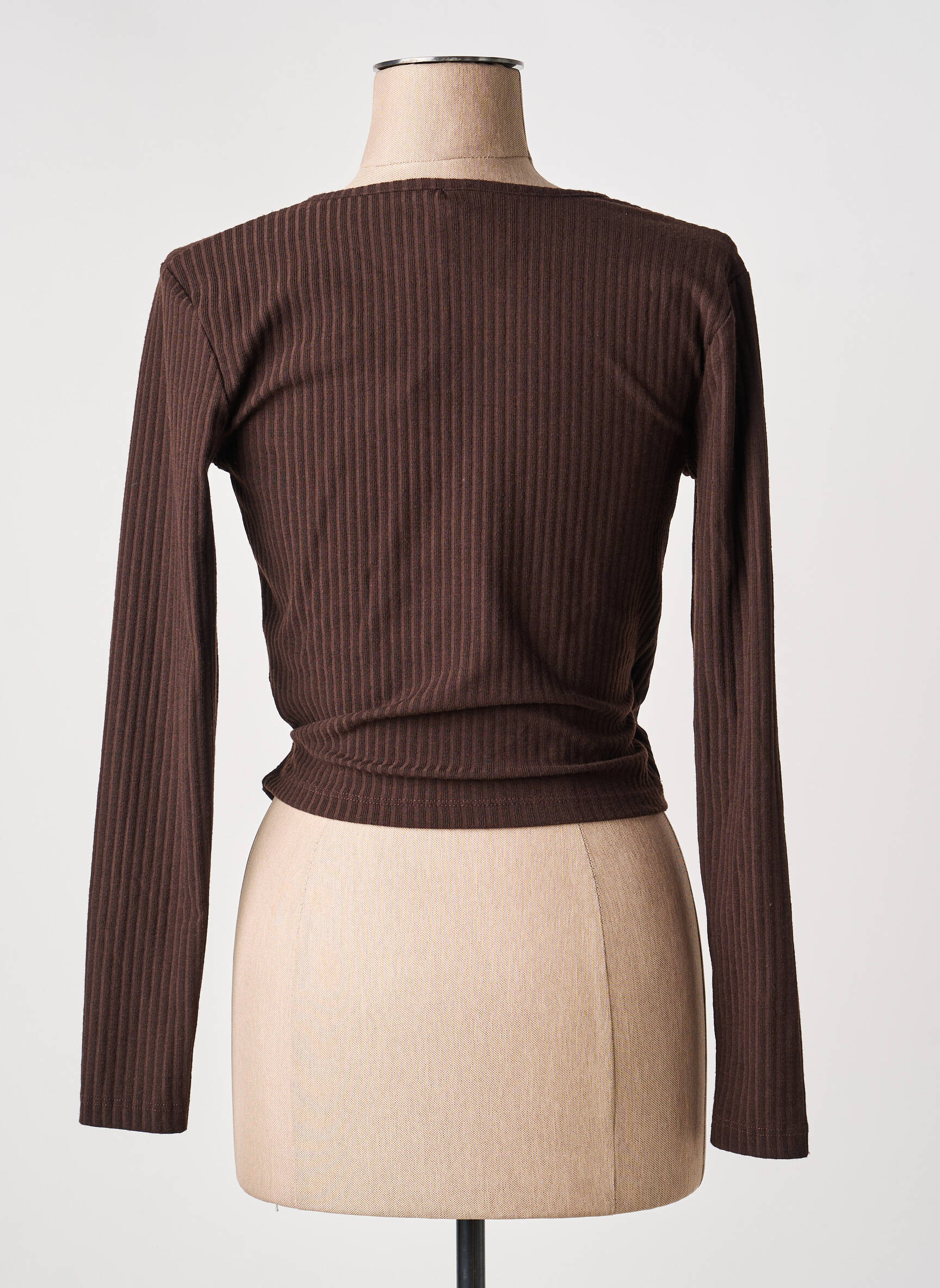 Cardigan petrecut mâneci lungi maro ONLY femeie
