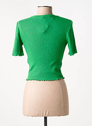 Tricou croială dreaptă mâneci scurte verde ONLY femeie