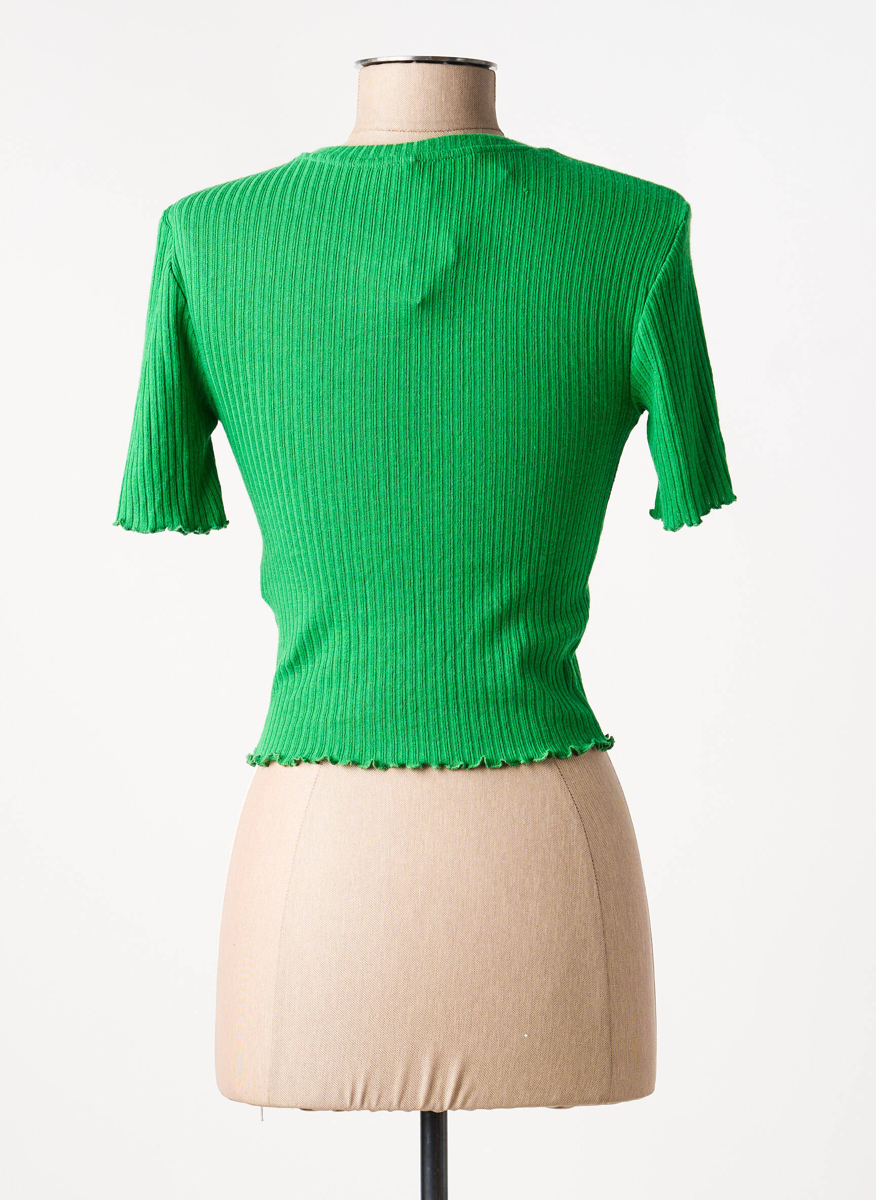 Tricou croială dreaptă mâneci scurte verde ONLY femeie