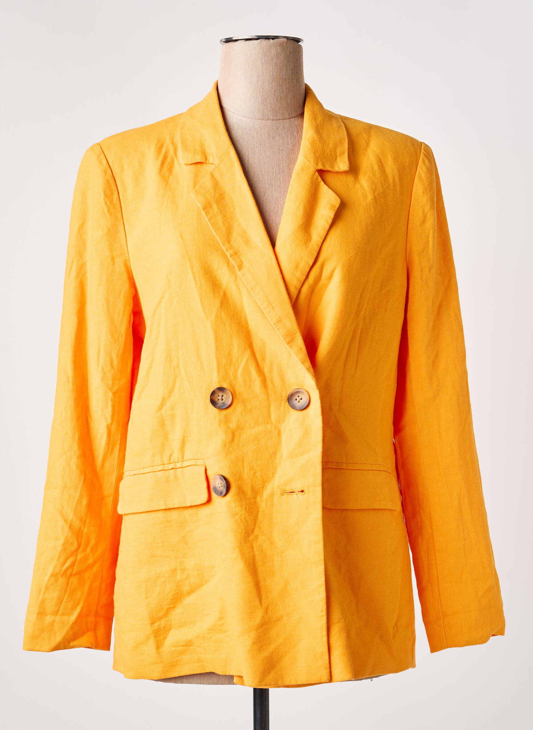Sacou guler tip costum portocalie ONLY femeie