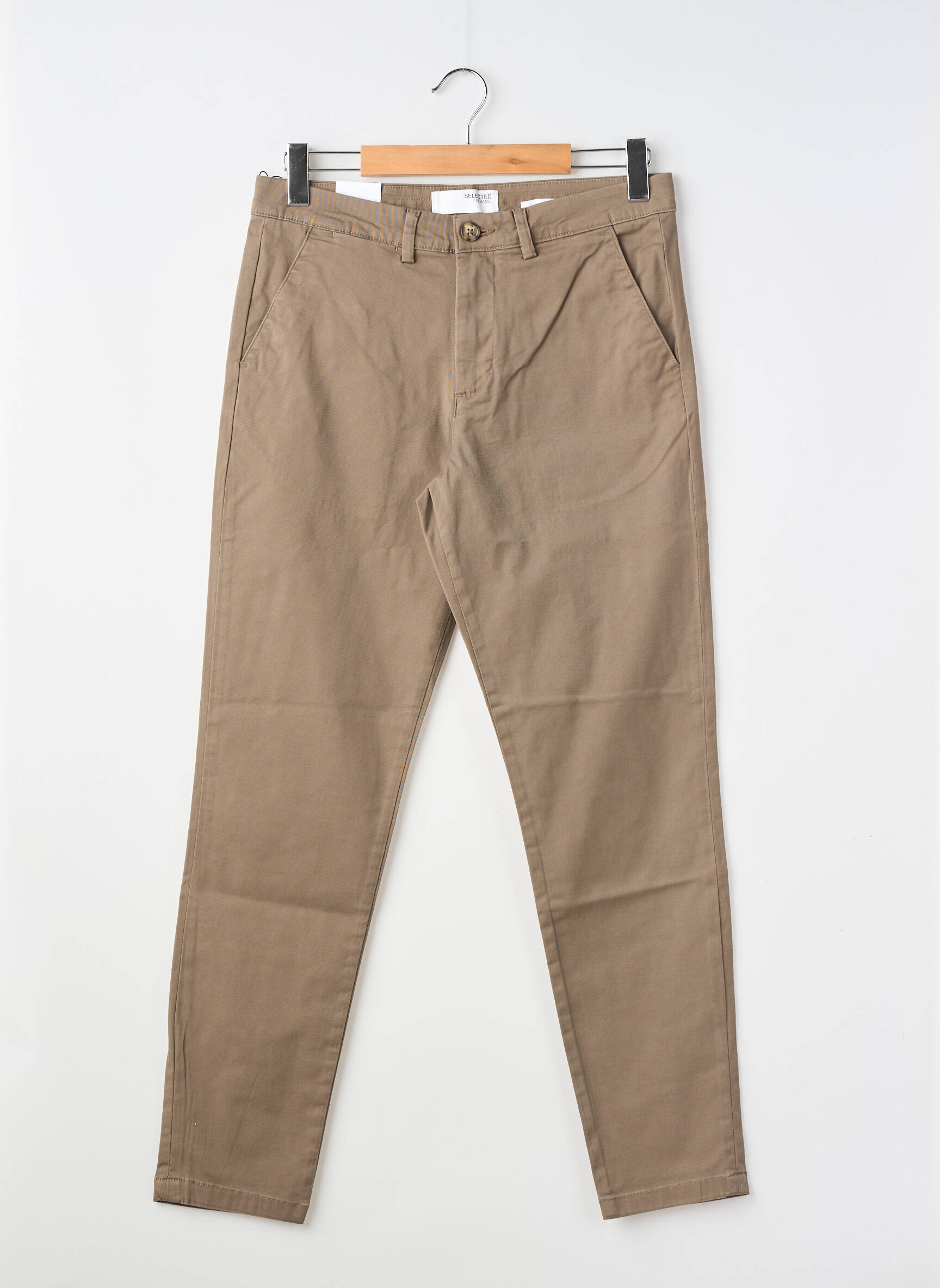 Pantalon chino mărime normală mărime normală maro SELECTED bărbat