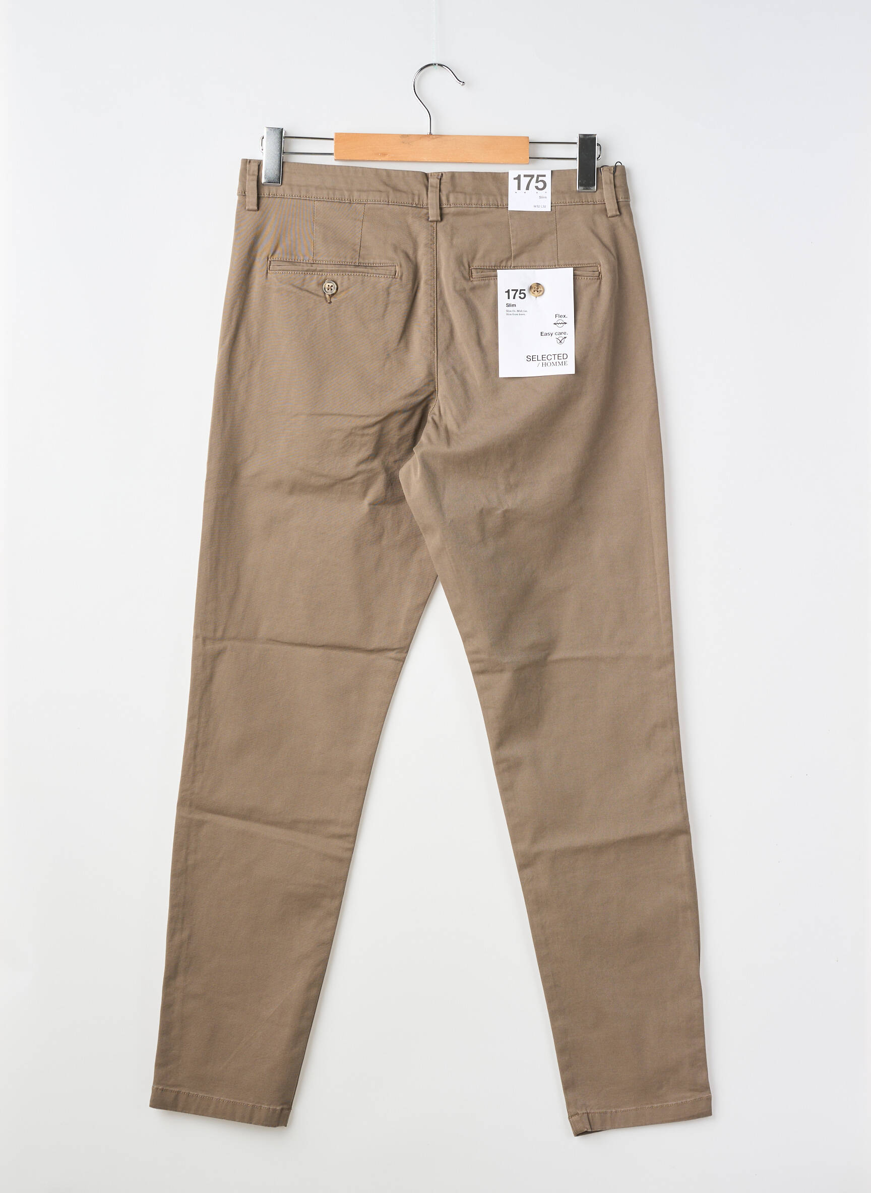 Pantalon chino mărime normală mărime normală maro SELECTED bărbat
