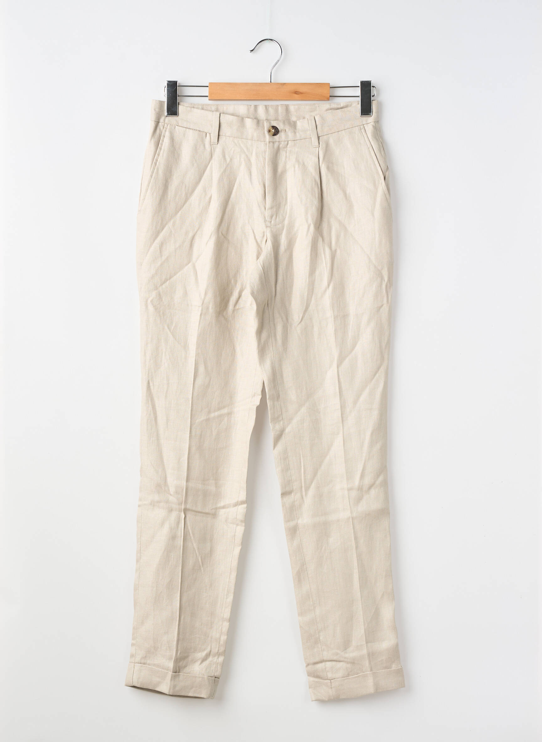 Pantalon drept bej MANGO bărbat