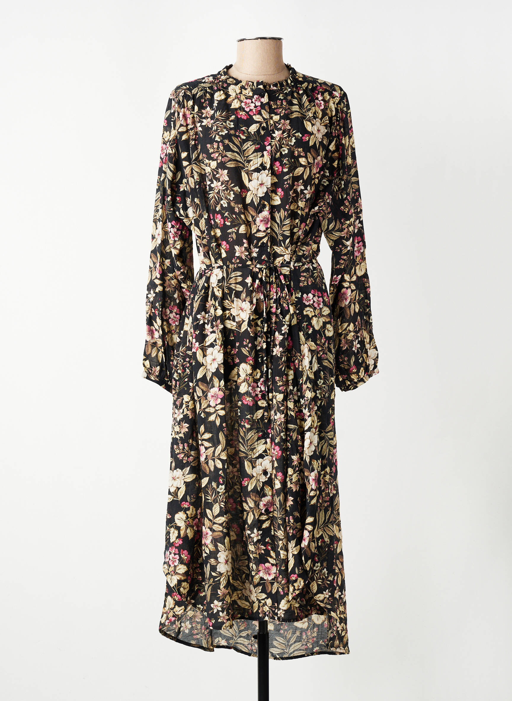 Rochie lungă negru MANGO femeie