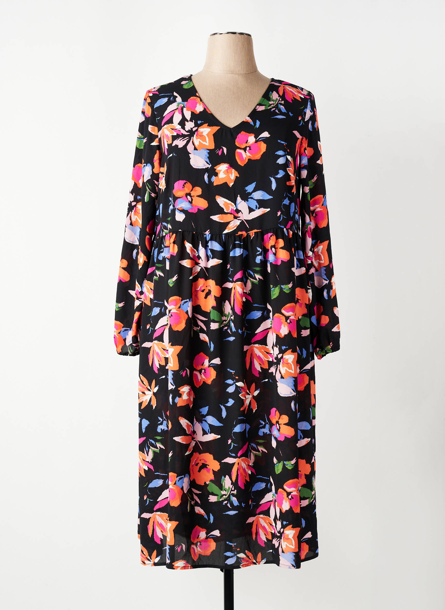 Rochie midi mâneci lungi mâneci lungi negru CARMAKOMA femeie