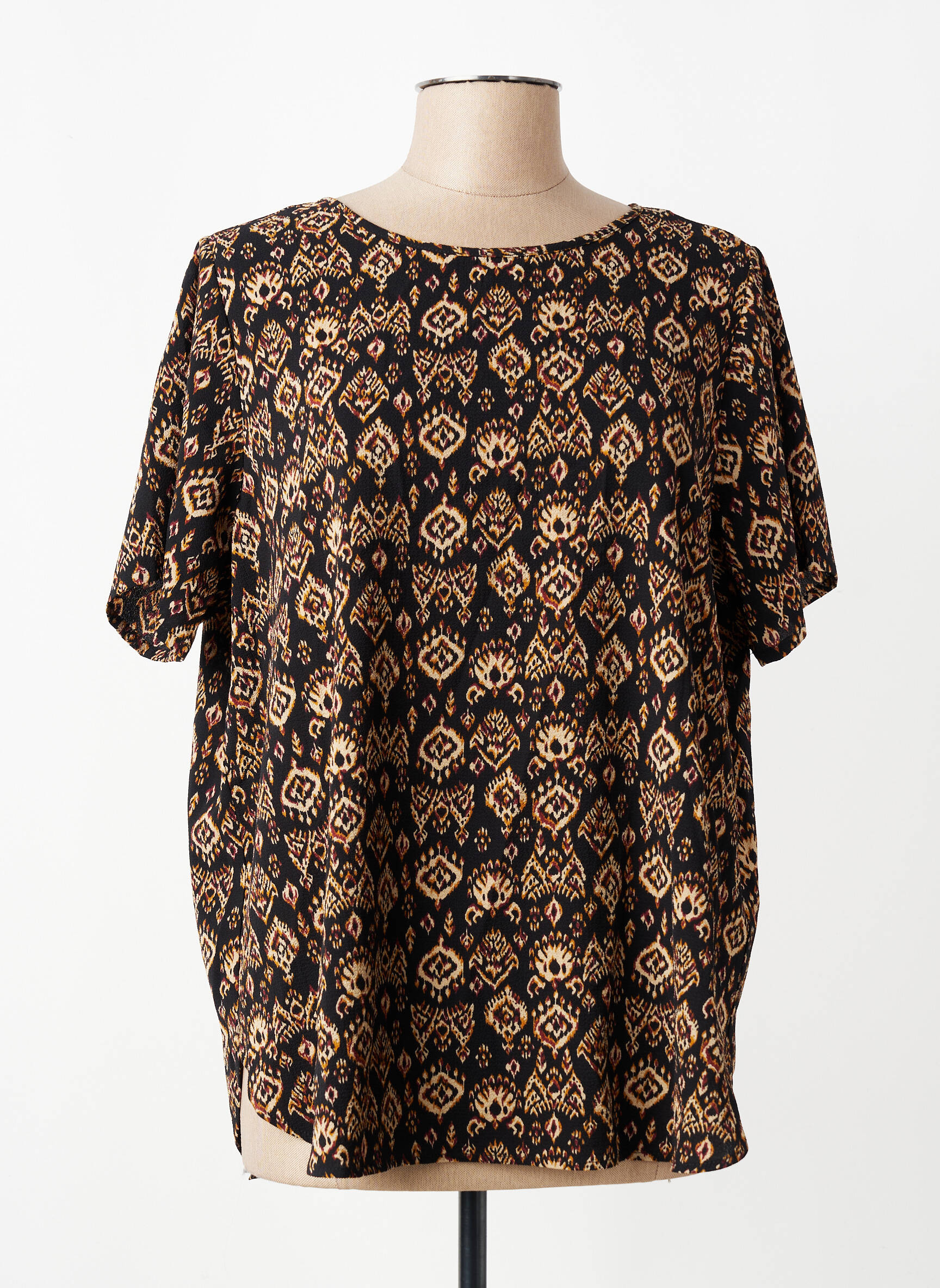 Tricou croială dreaptă mâneci scurte maro CARMAKOMA femeie