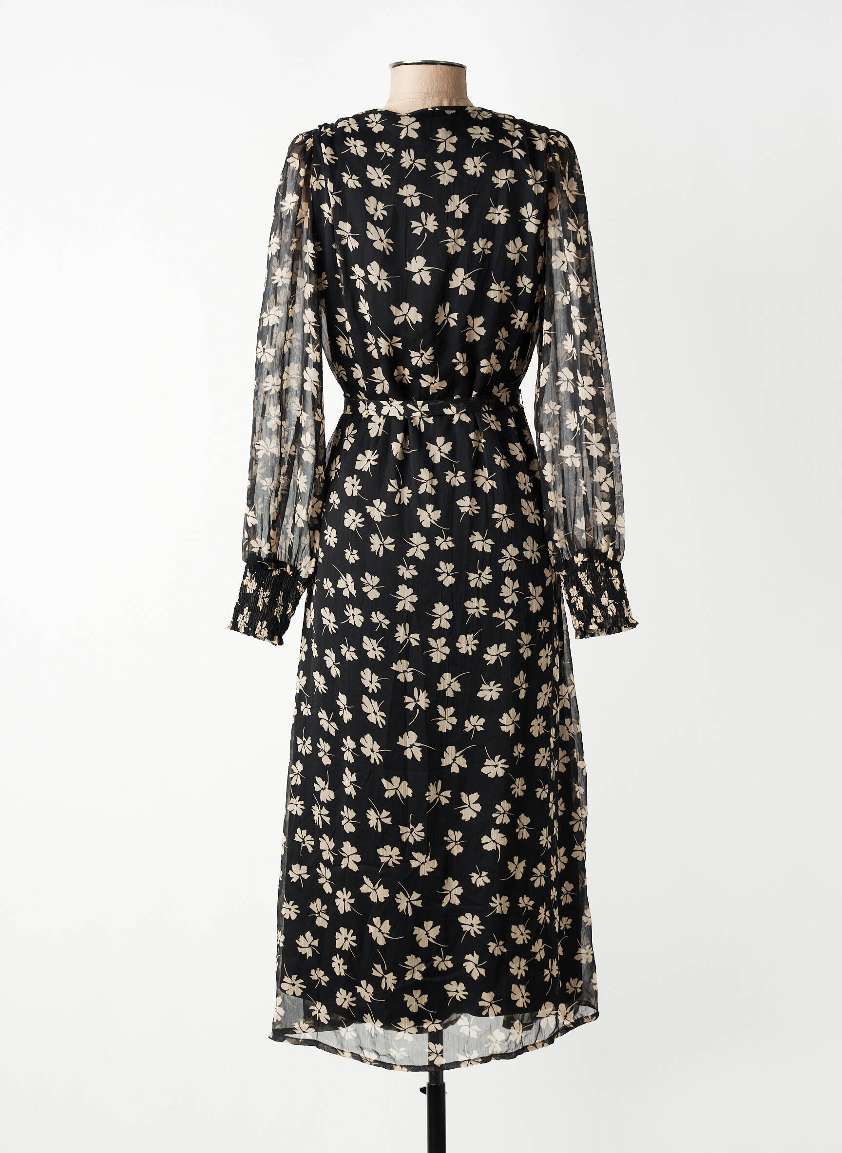 Rochie lungă guler în v negru VERO MODA femeie