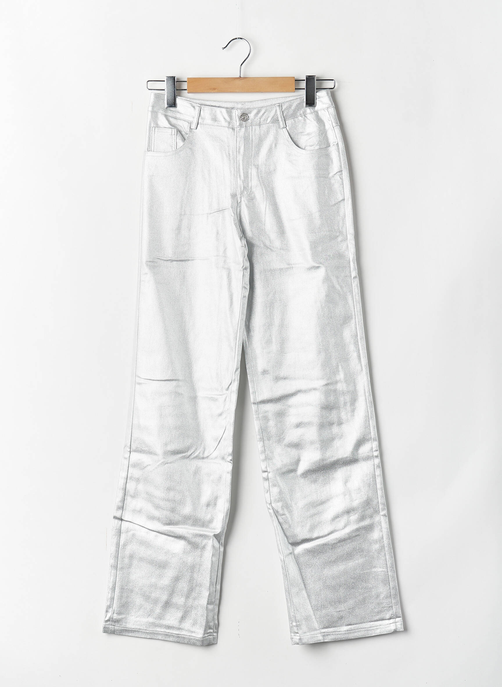 Pantalon drept argintiu LOAVIES femeie