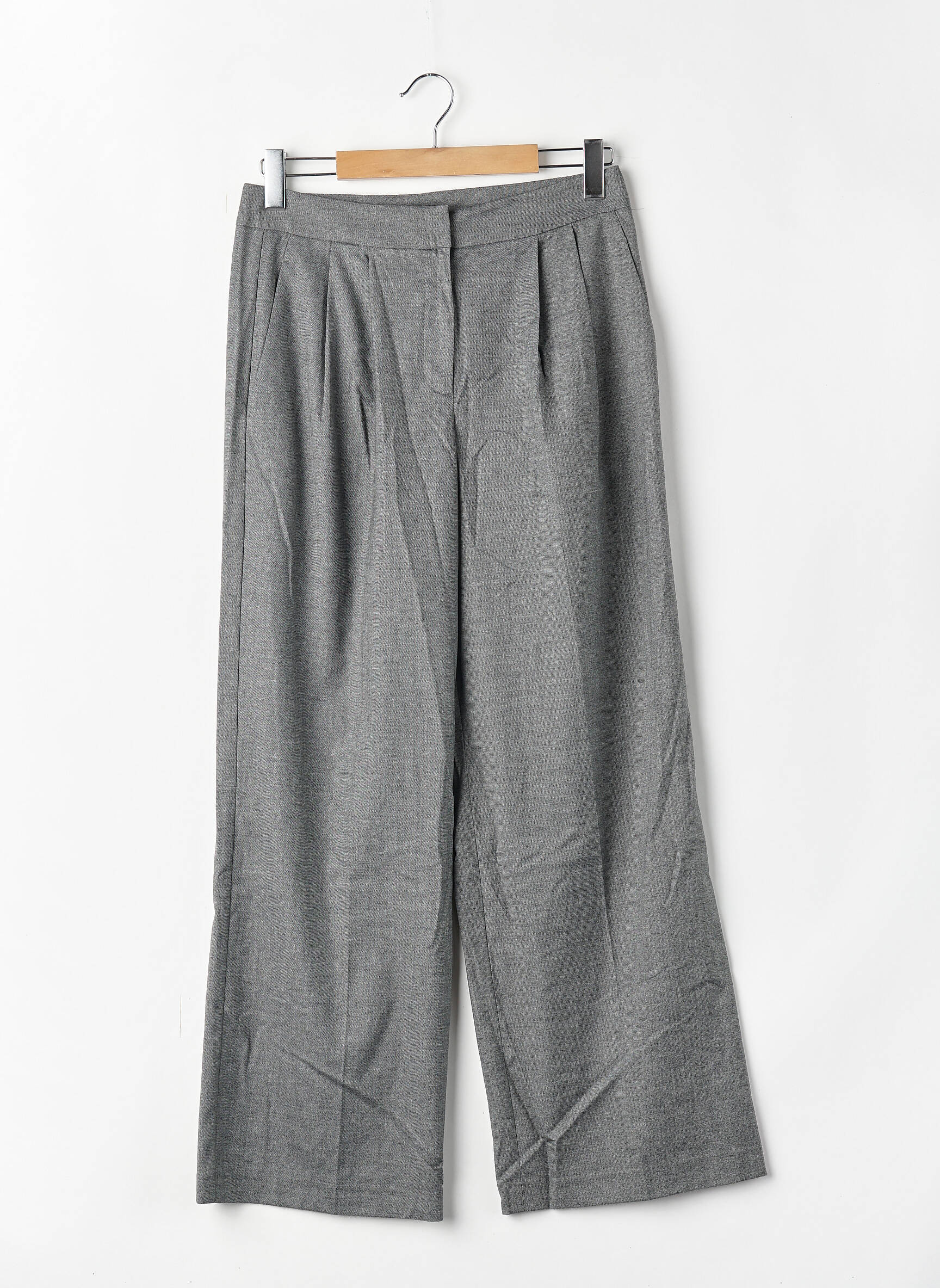 Pantalon larg gri MANGO femeie