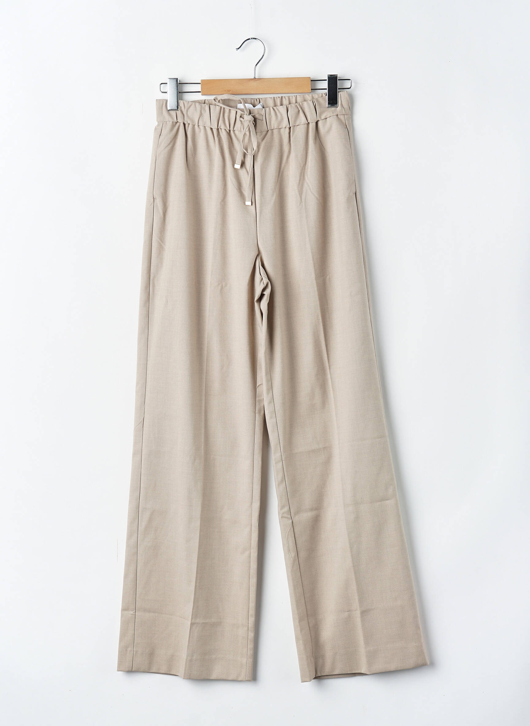 Pantalon larg bej MANGO femeie