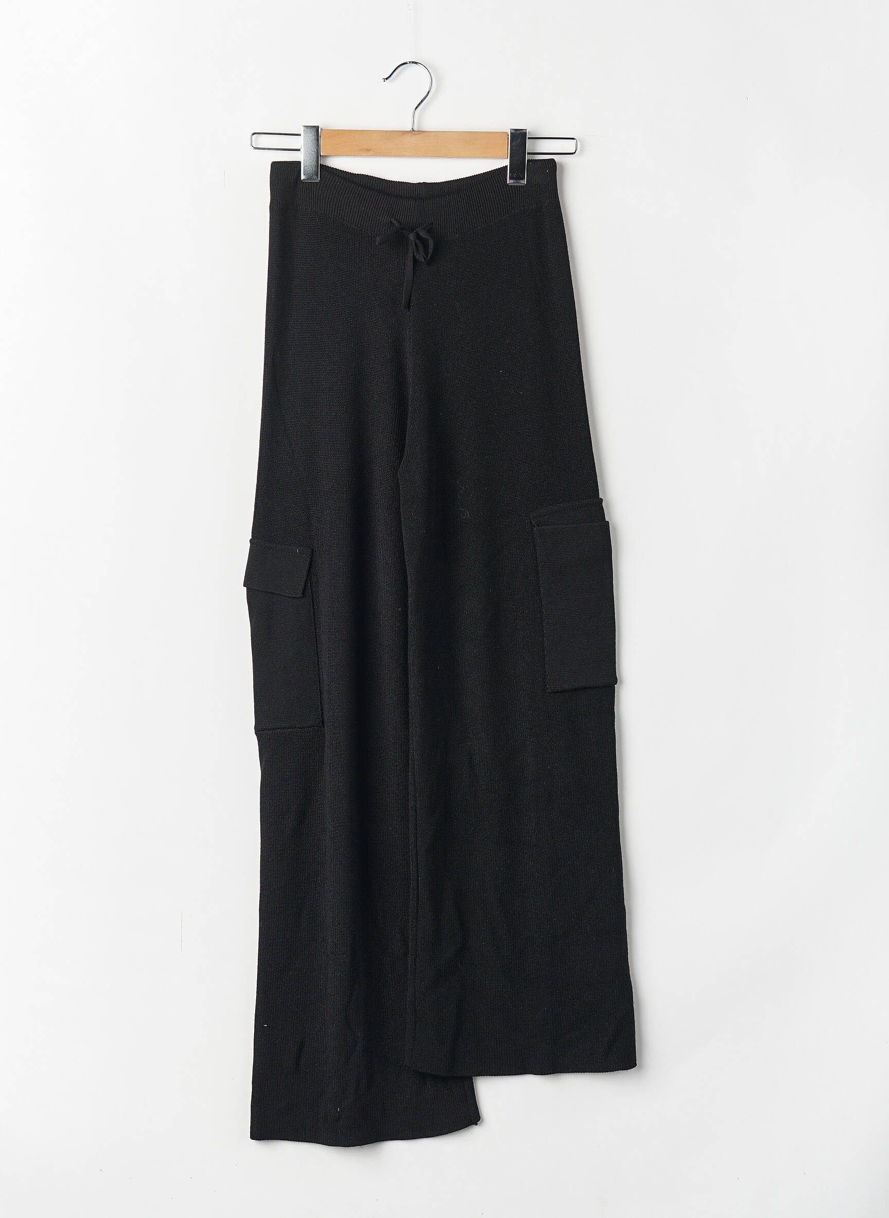 Pantalon larg negru MANGO femeie