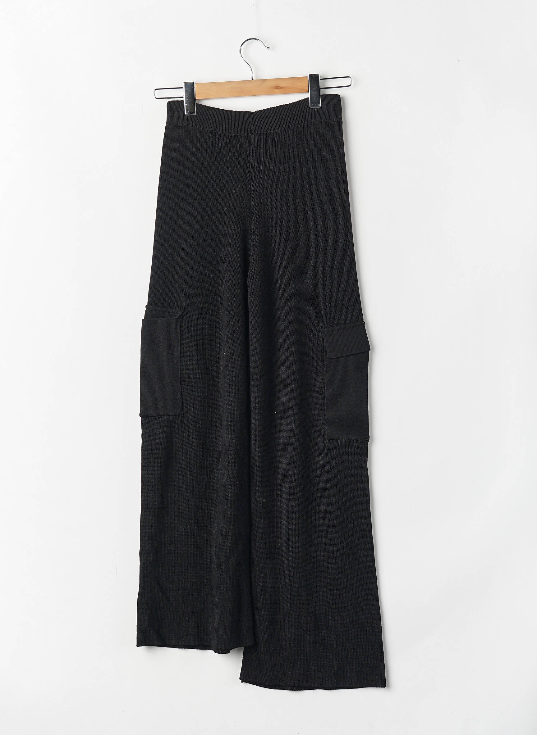 Pantalon larg negru MANGO femeie
