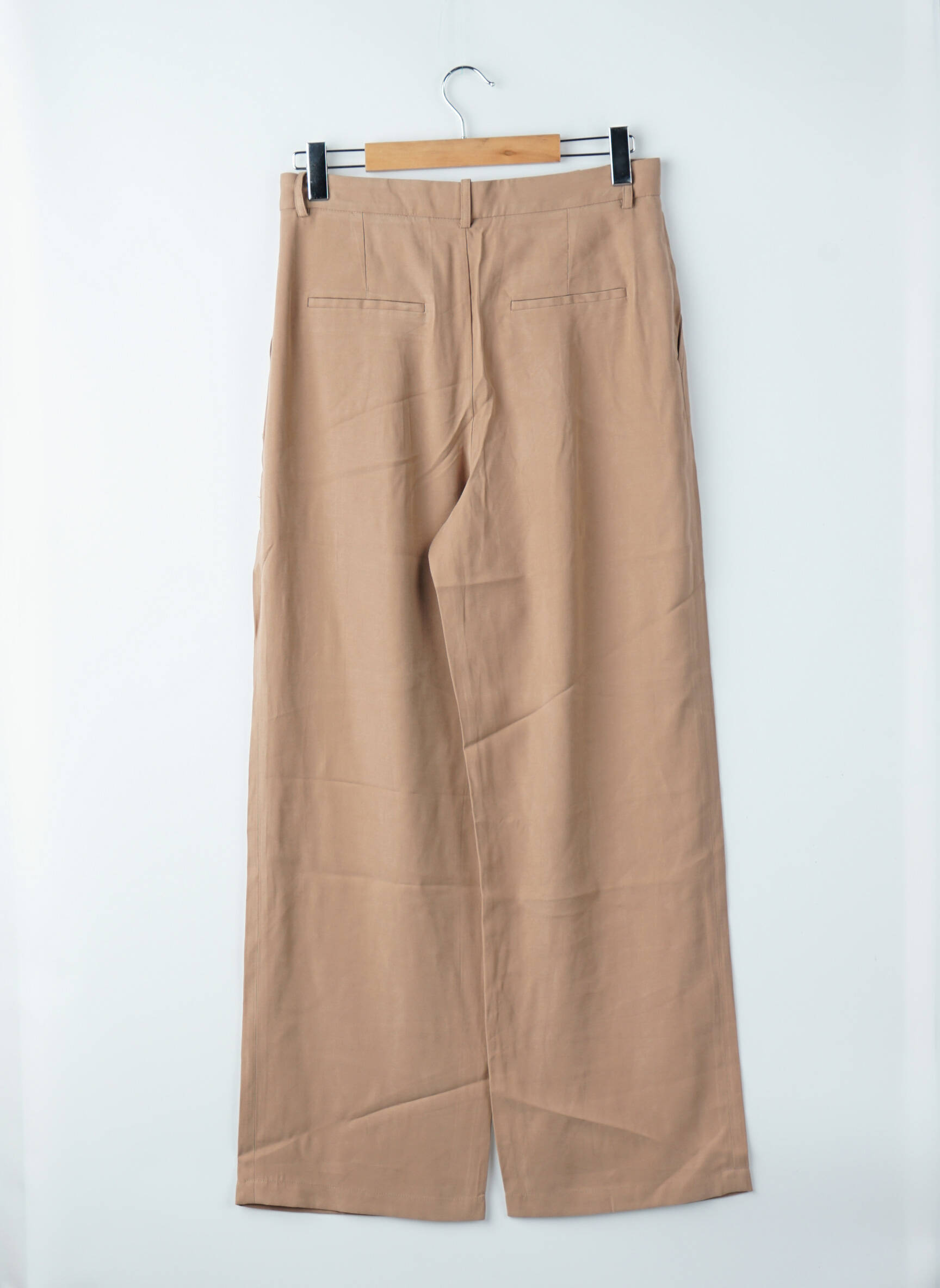 Pantalon larg bej MANGO femeie
