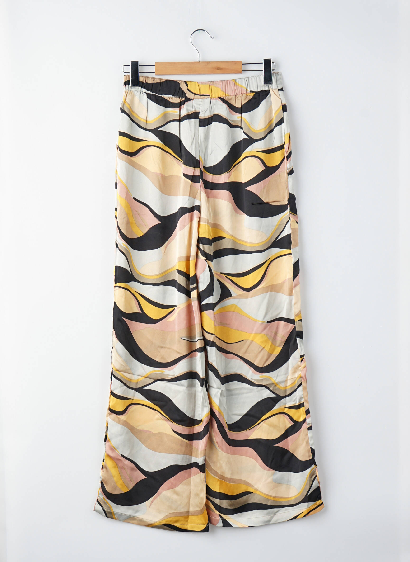 Pantalon larg bej VILA femeie