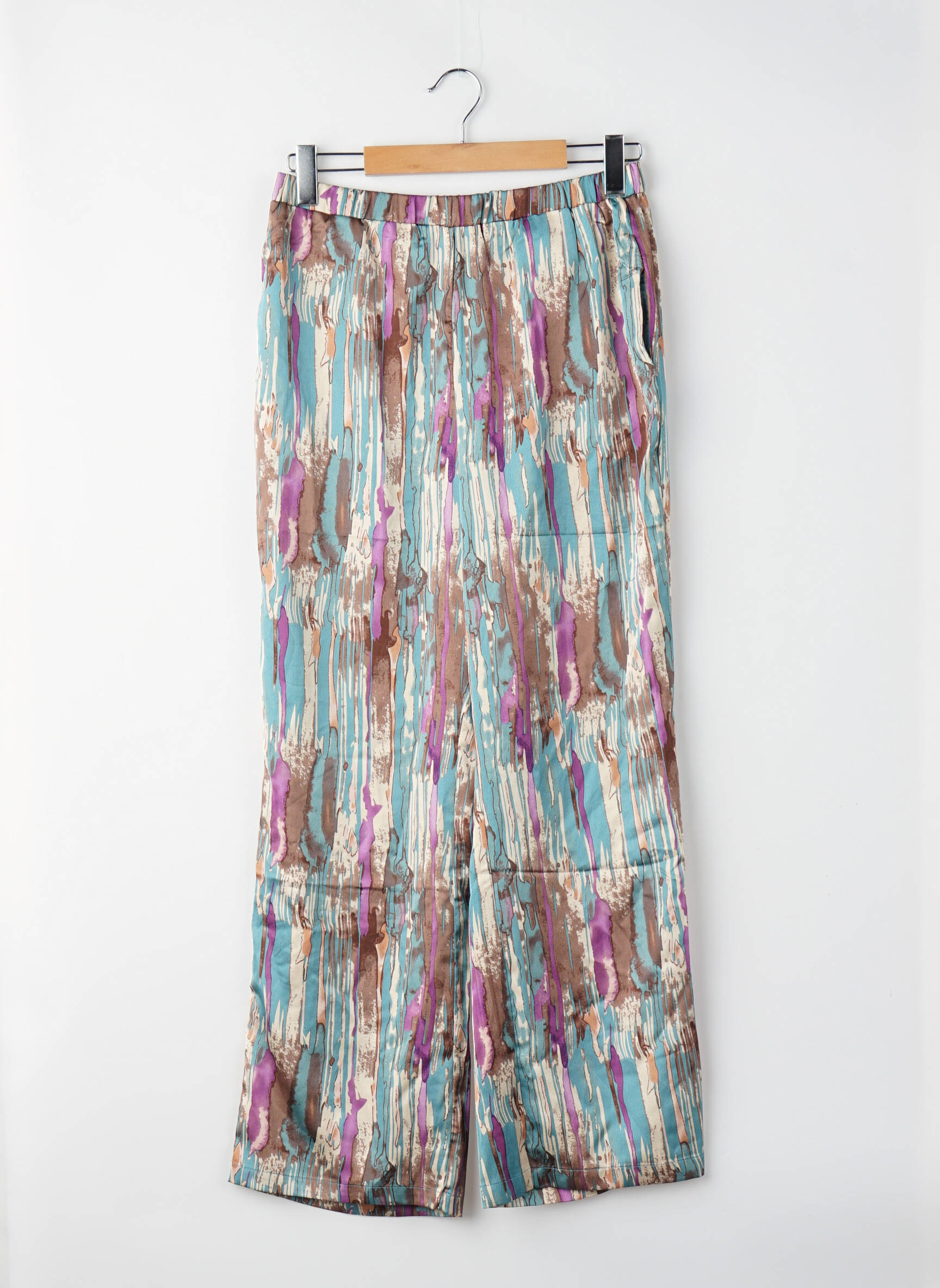 Pantalon larg verde VILA femeie