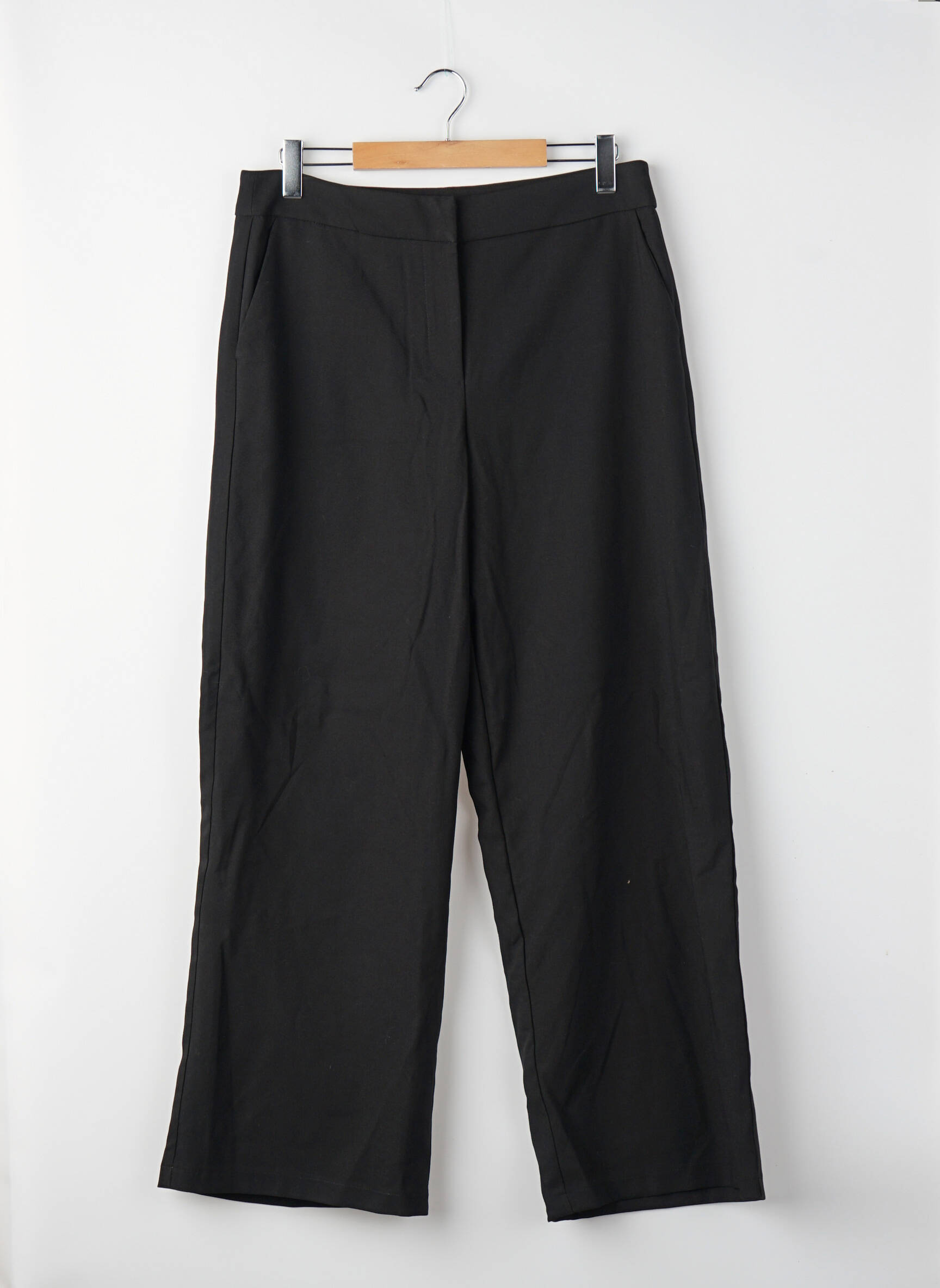Pantalon drept închidere cu fermoar sub clapetă cu cârlig negru VERO MODA femeie