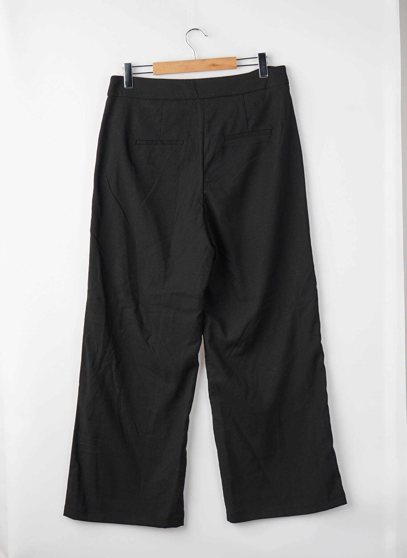 Pantalon drept închidere cu fermoar sub clapetă cu cârlig negru VERO MODA femeie