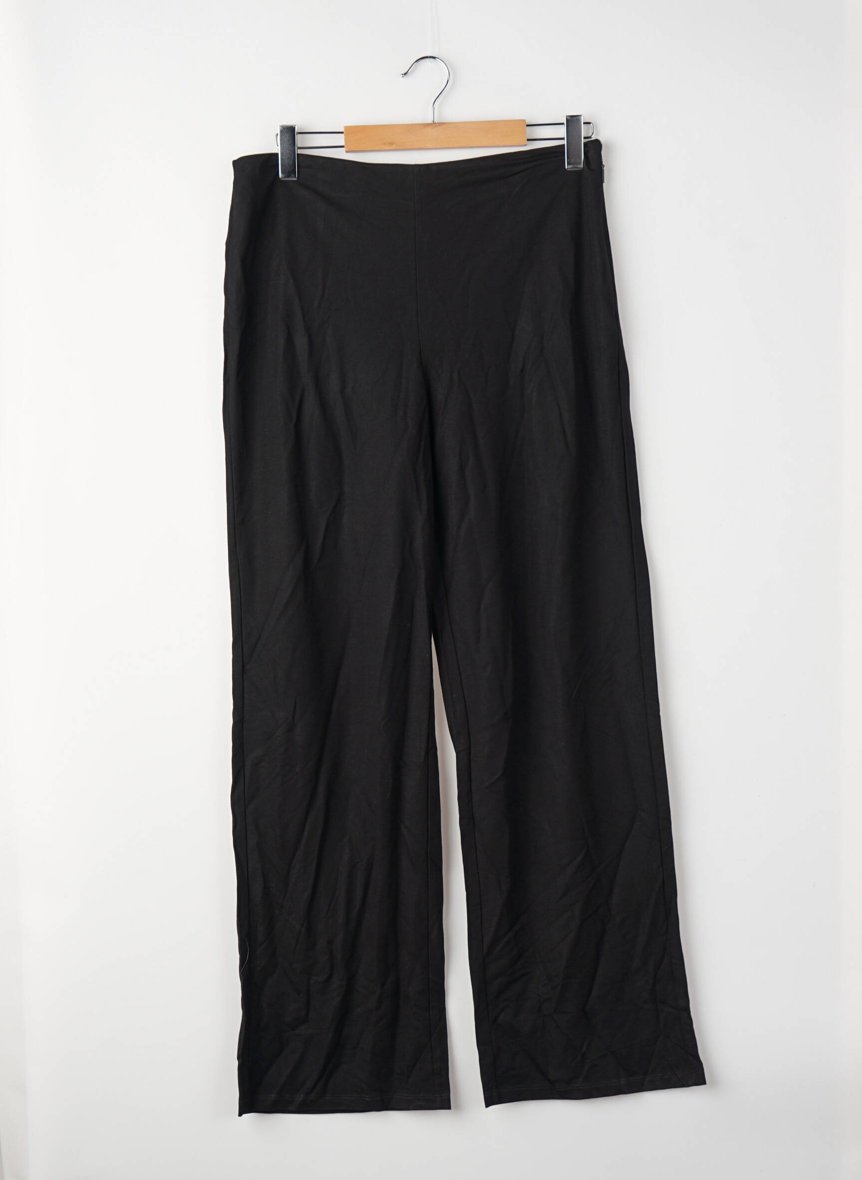 Pantalon larg negru MANGO femeie