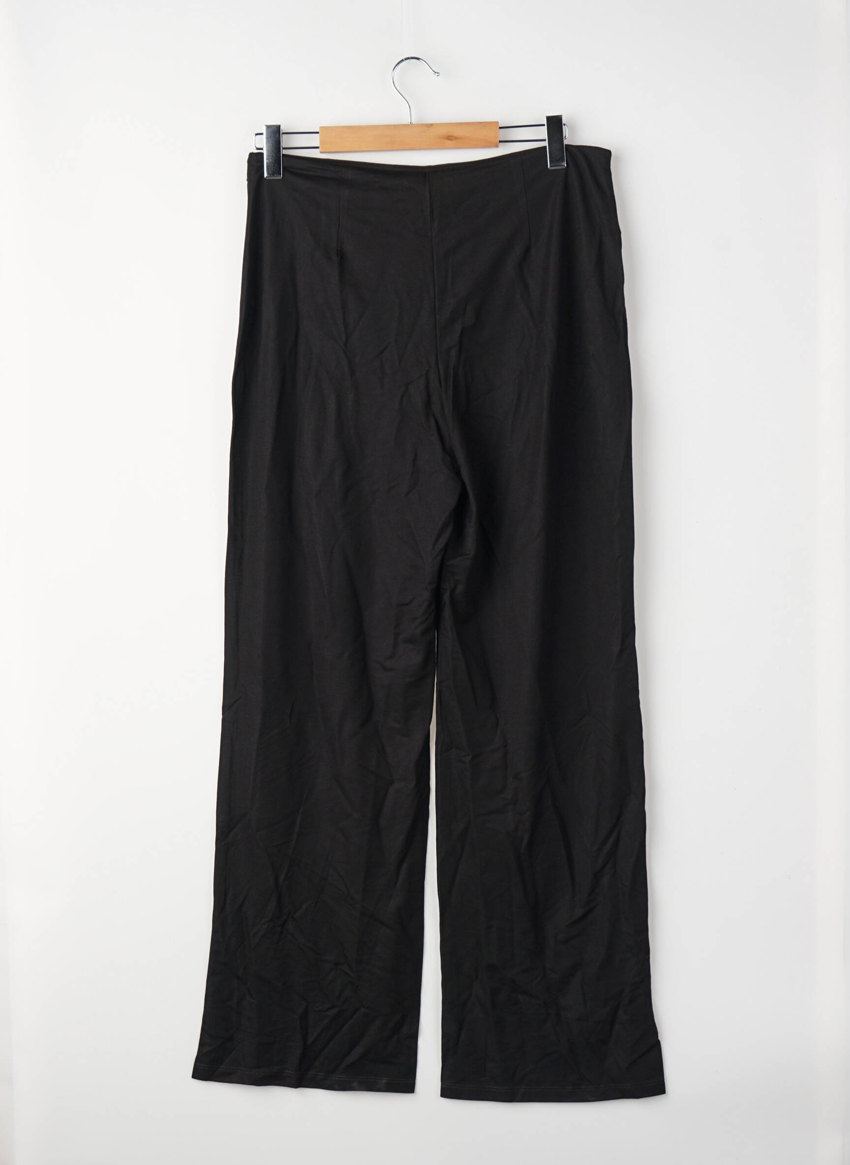 Pantalon larg negru MANGO femeie