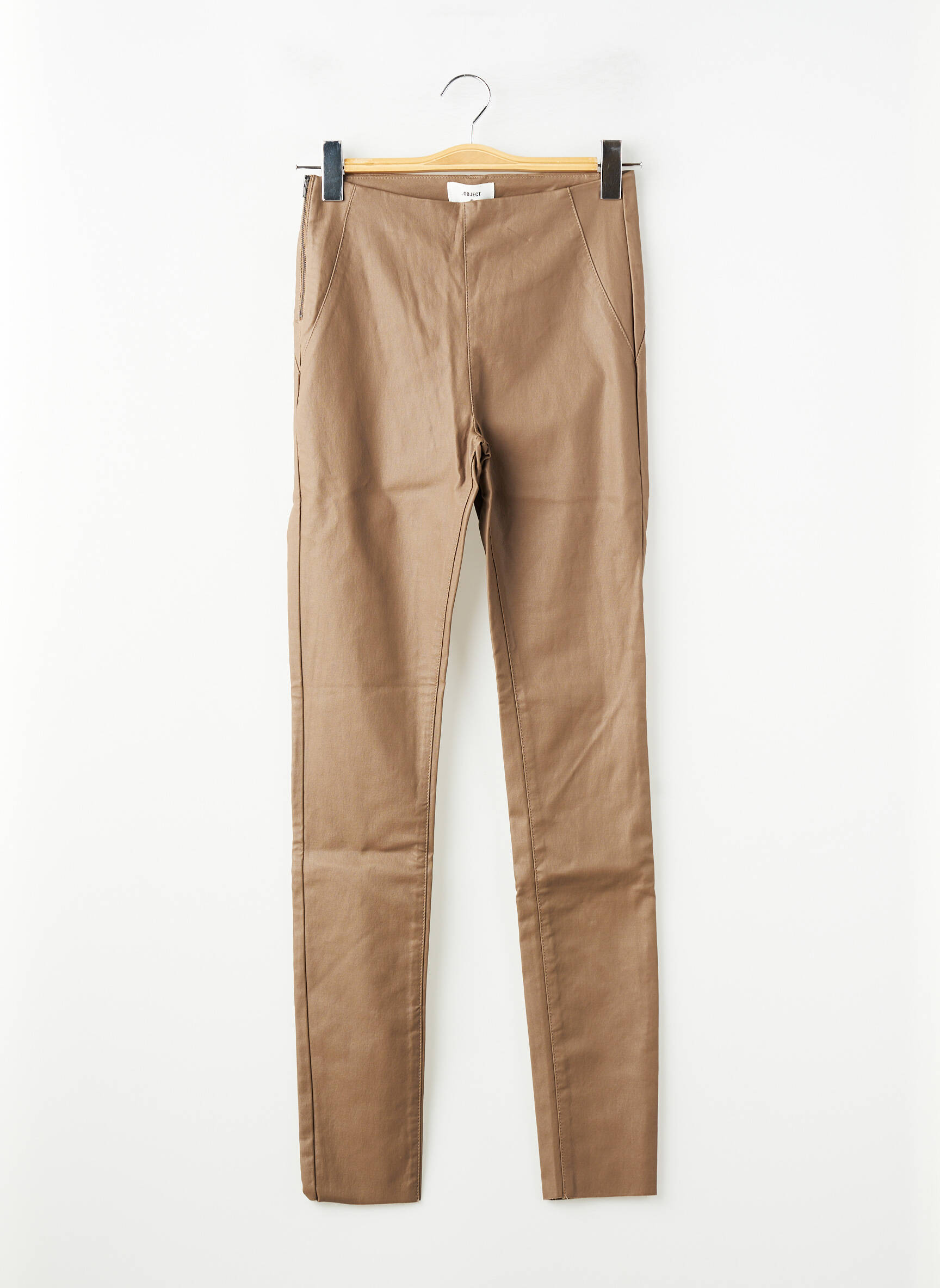 Pantalon slim conic mărime normală maro OBJECT femeie