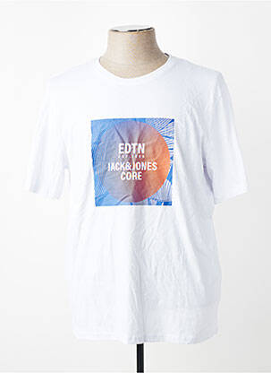Tricou croială dreaptă alb JACK & JONES bărbat