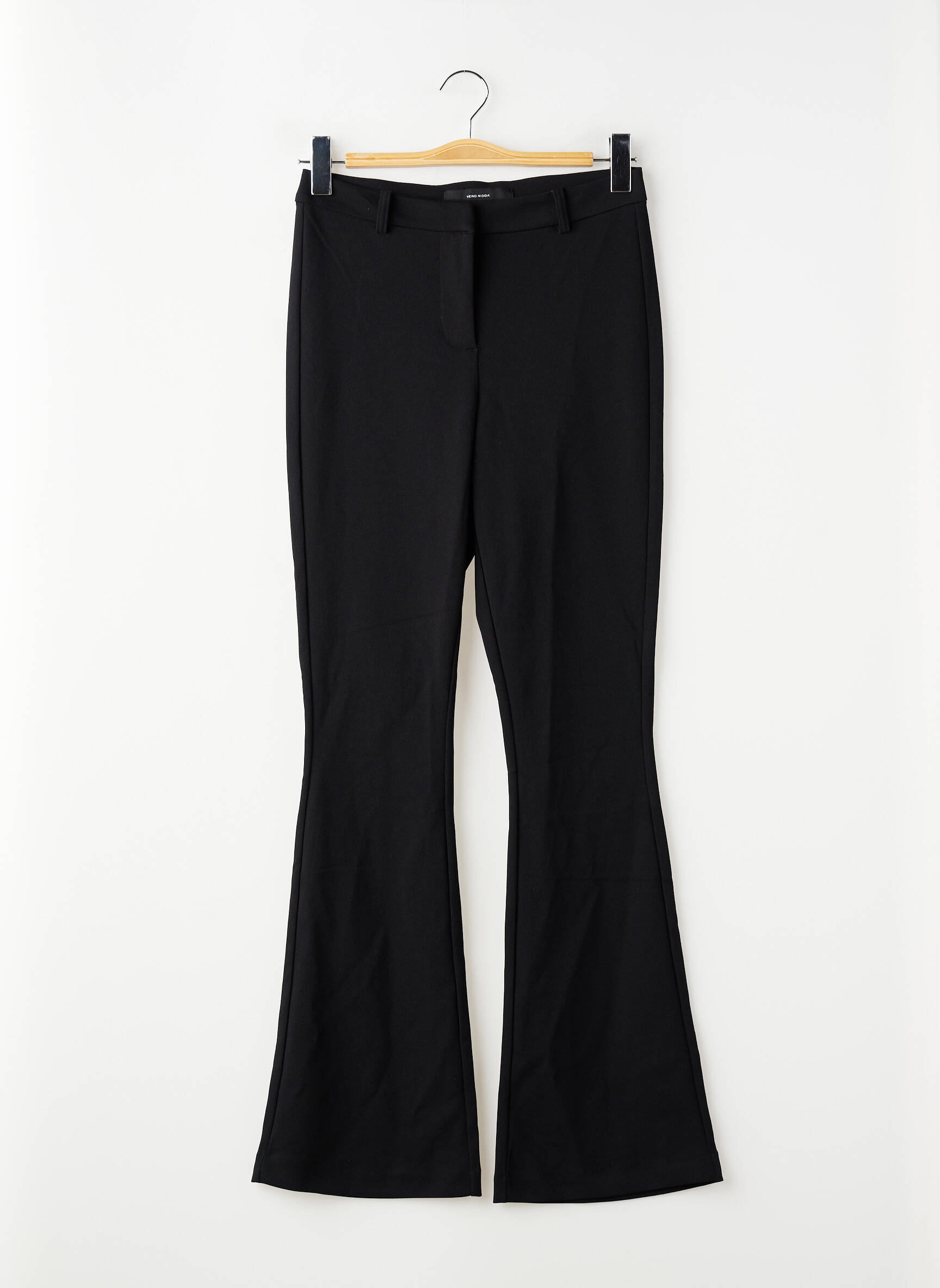 Pantalon evazat închidere cu fermoar sub clapetă cu cârlig negru VERO MODA femeie